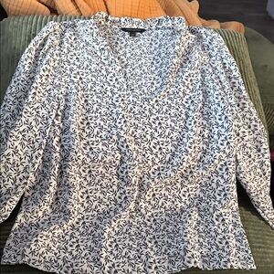 Banana Republic Black and White Patterned Blouse